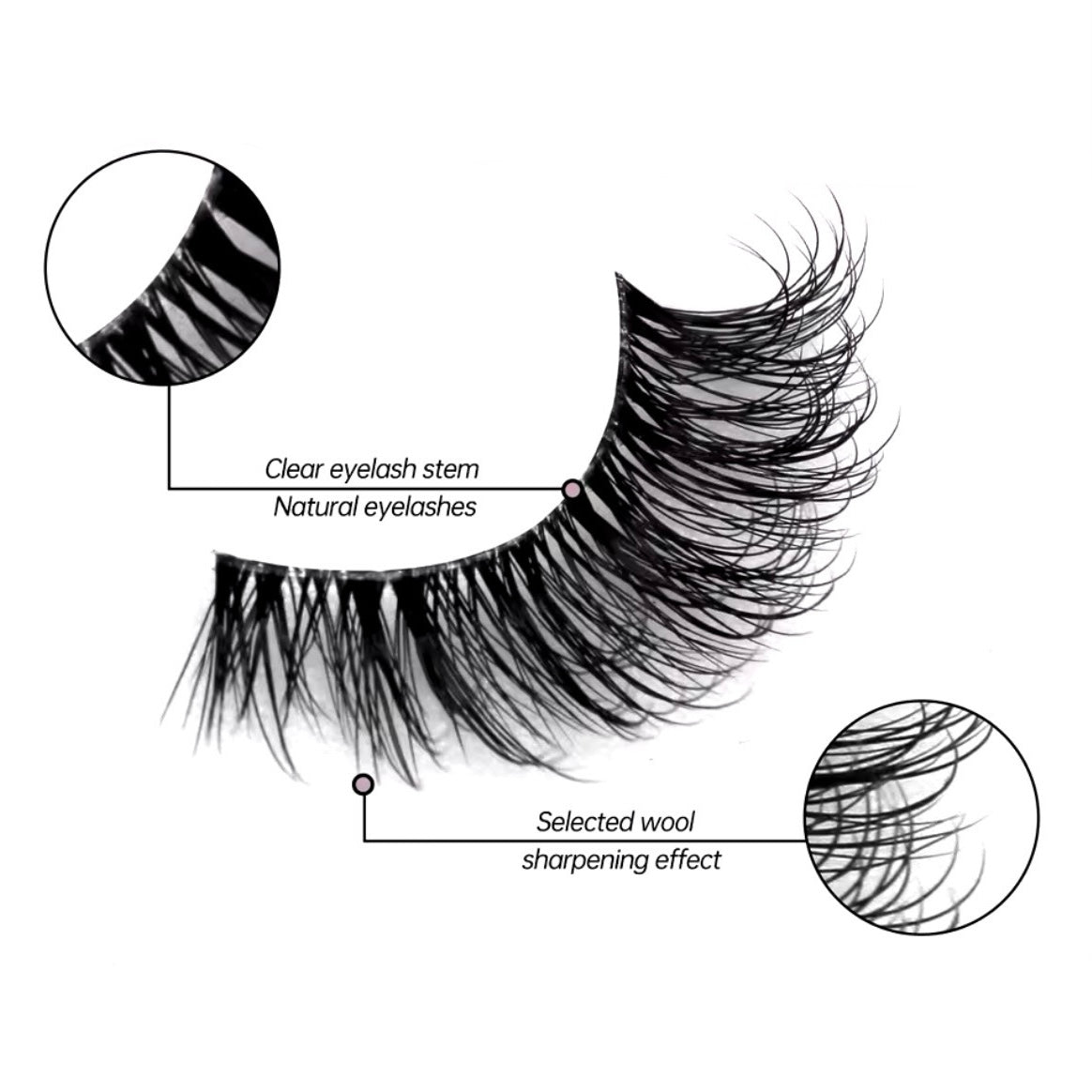 1 Pair Natural Soft Fluffy False Eye Lashes