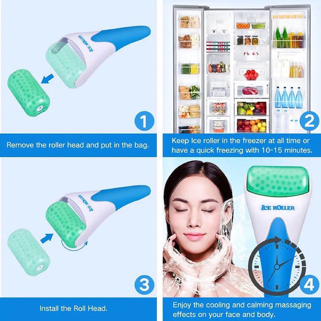 Face Roller Cool Ice Massager Skin Lifting Anti-wrinkle Pain Relief Tighten Massager