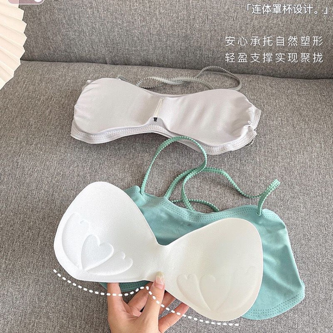 Cross Sexy Bare Back Tube Top Underwear Seamless Push up with Pads