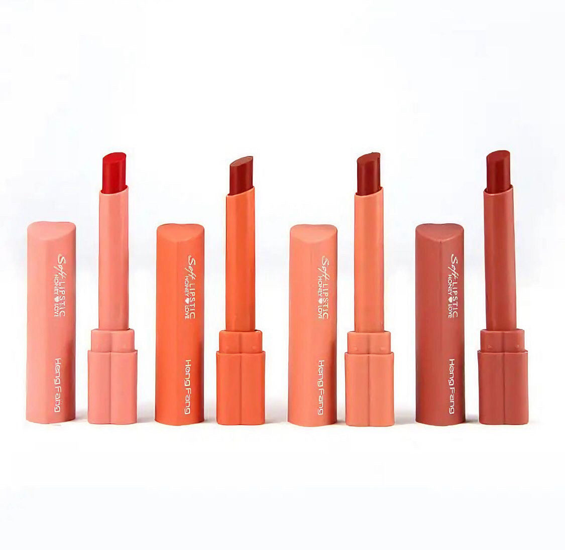 Heng Fang - 4 Color Heart Velvet Lipsticks Set