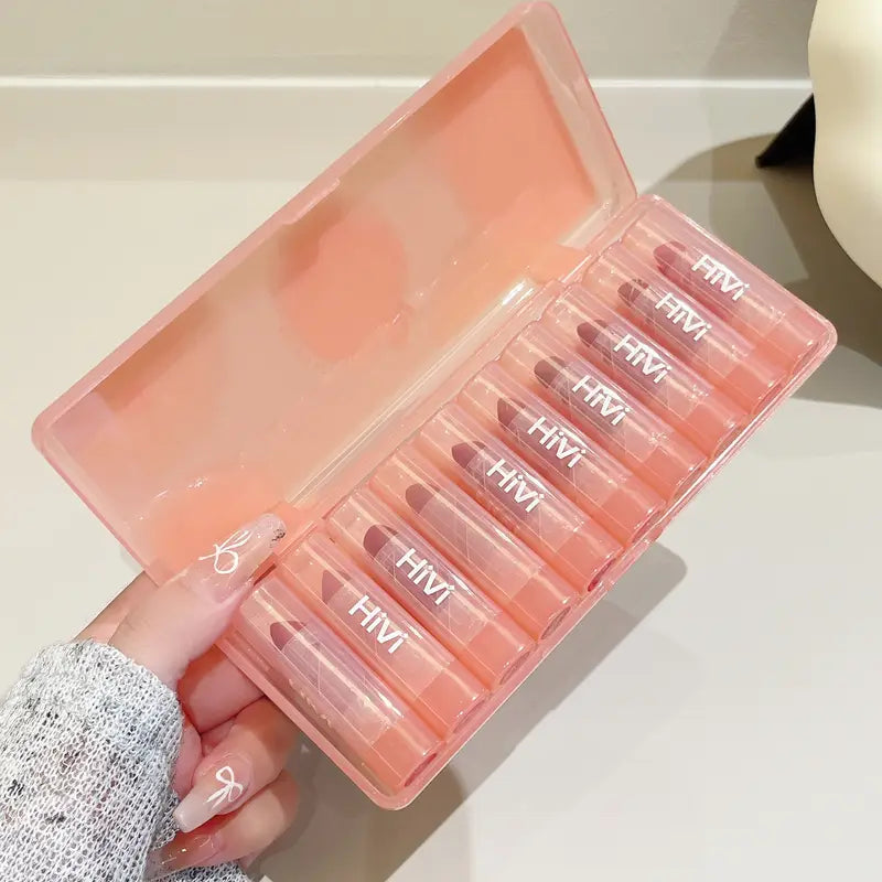 Hivi - Peach Mist Color Matte Lipstick Set of 10