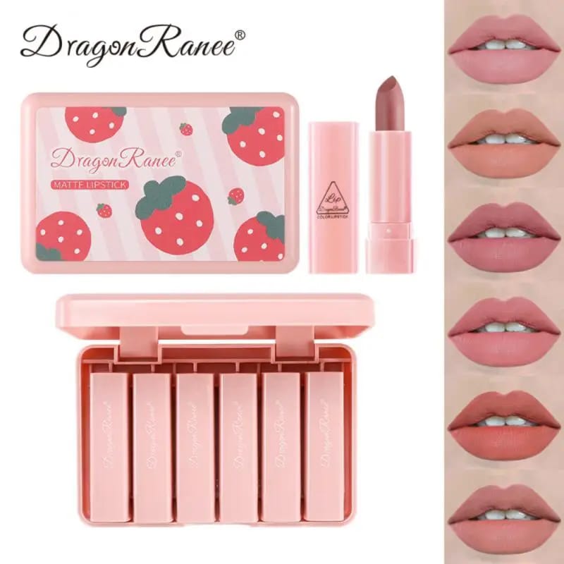 Dragon Ranee - Strawberry Pink Matte Lipstick Set of 6