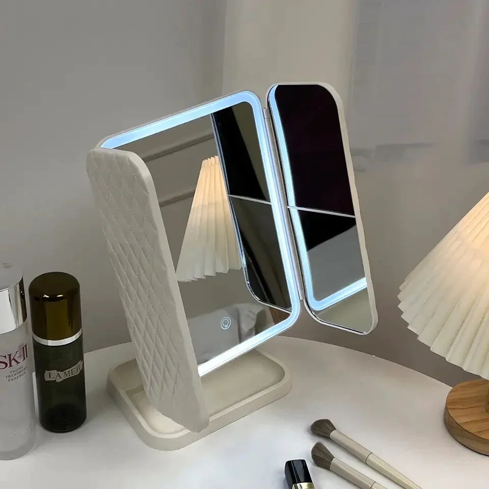 Trifold LED Lights with Mirror