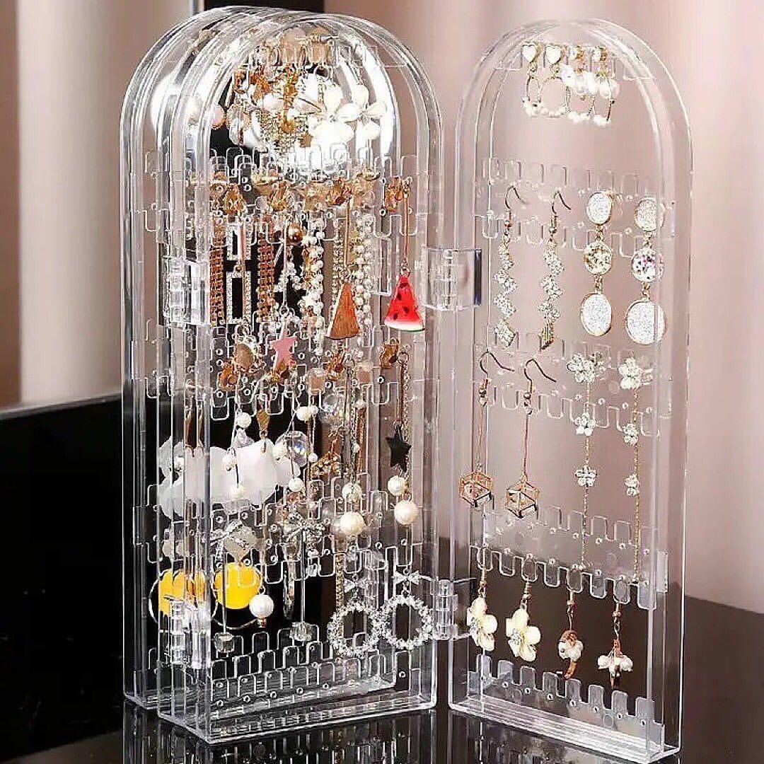 4 Doors Foldable Transparent Jewelry Organizer