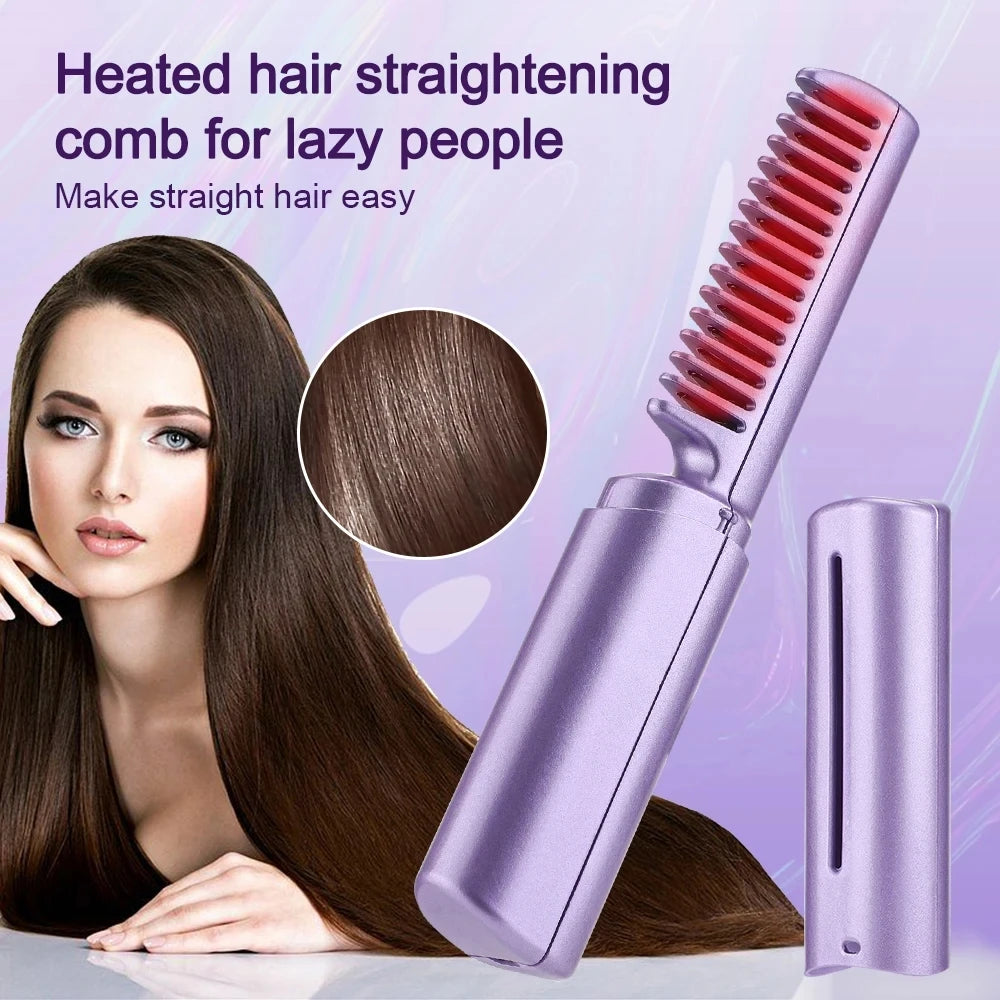 Portable Mini Electric Hair Straightener Comb
