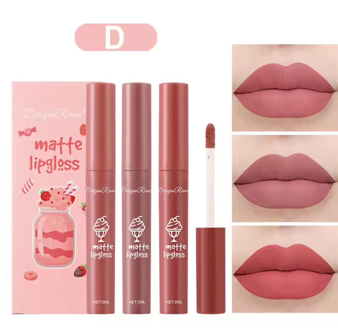 Dragon Ranee - Snack Matte Lip Gloss Set of 3