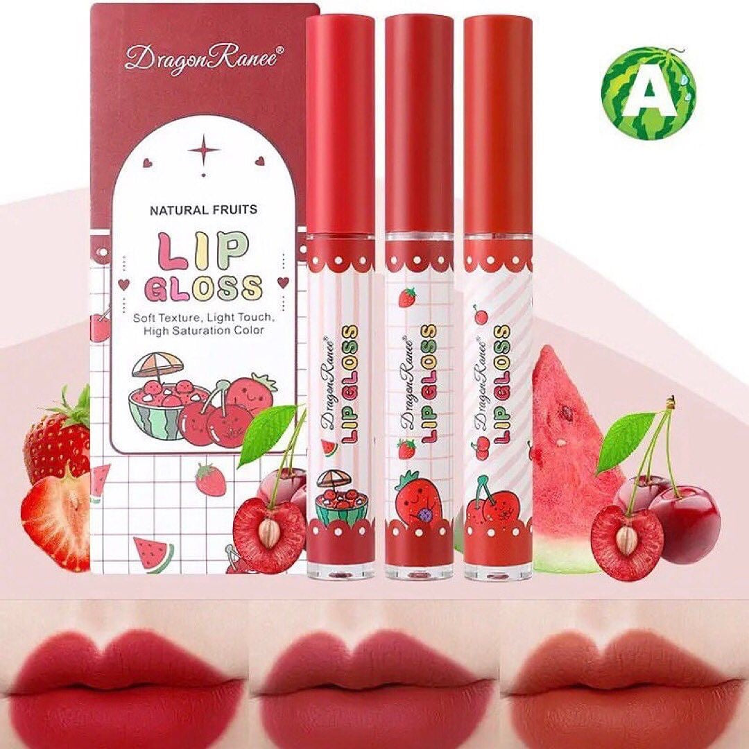 Dragon Ranee - Natural Fruits Lip Gloss Set of 3