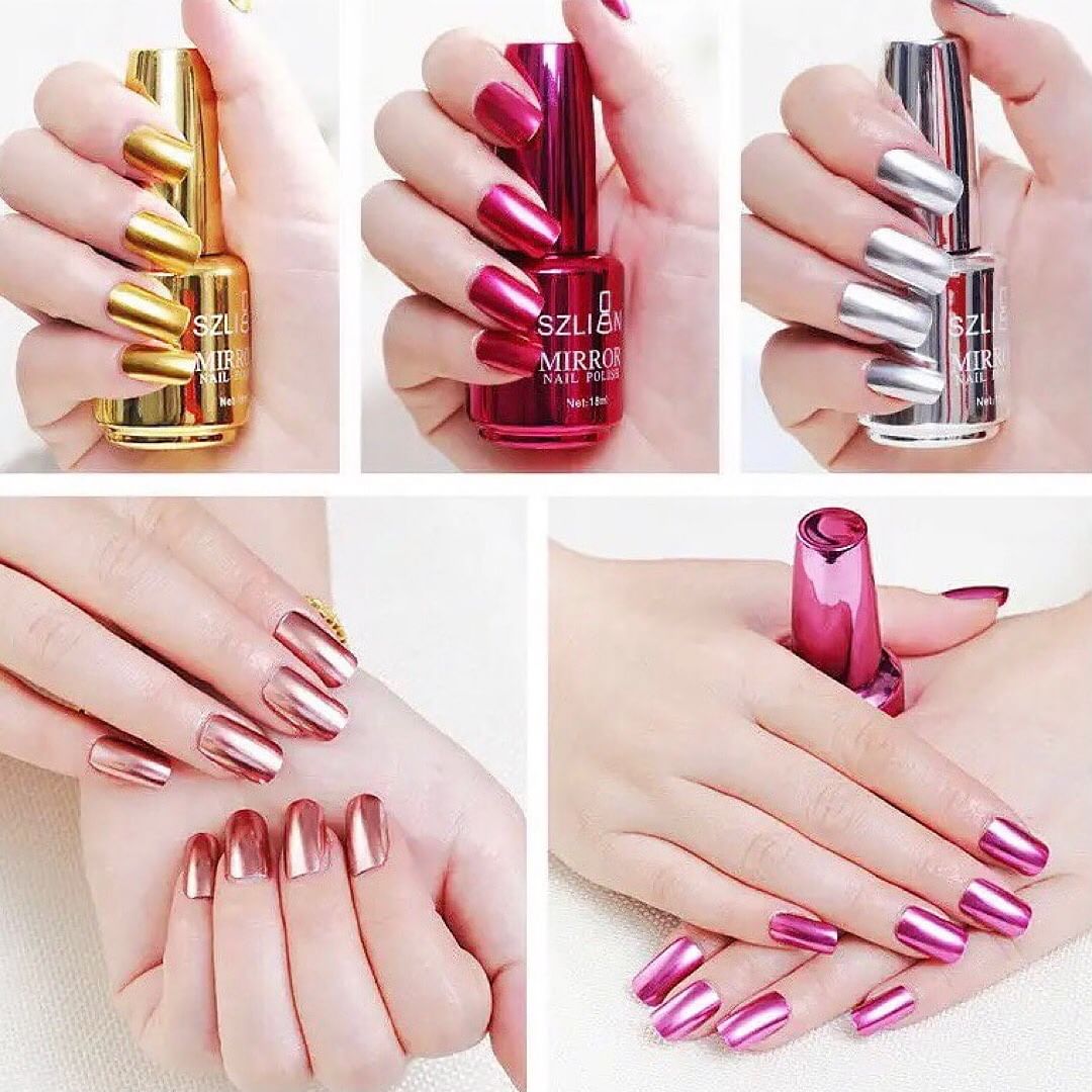 12pcs Metallic Mirror Effect Nail Polish