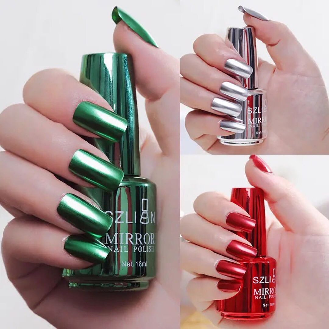 12pcs Metallic Mirror Effect Nail Polish