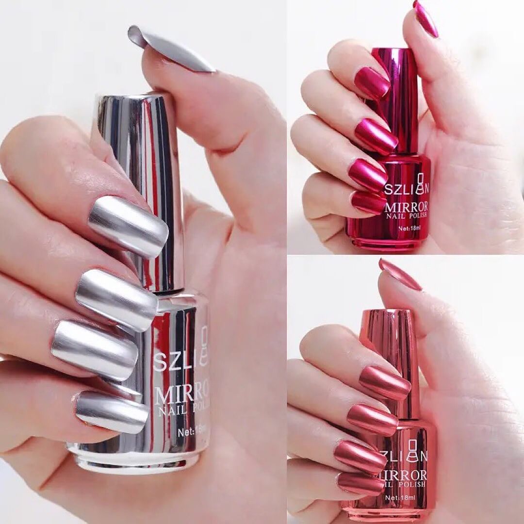 12pcs Metallic Mirror Effect Nail Polish
