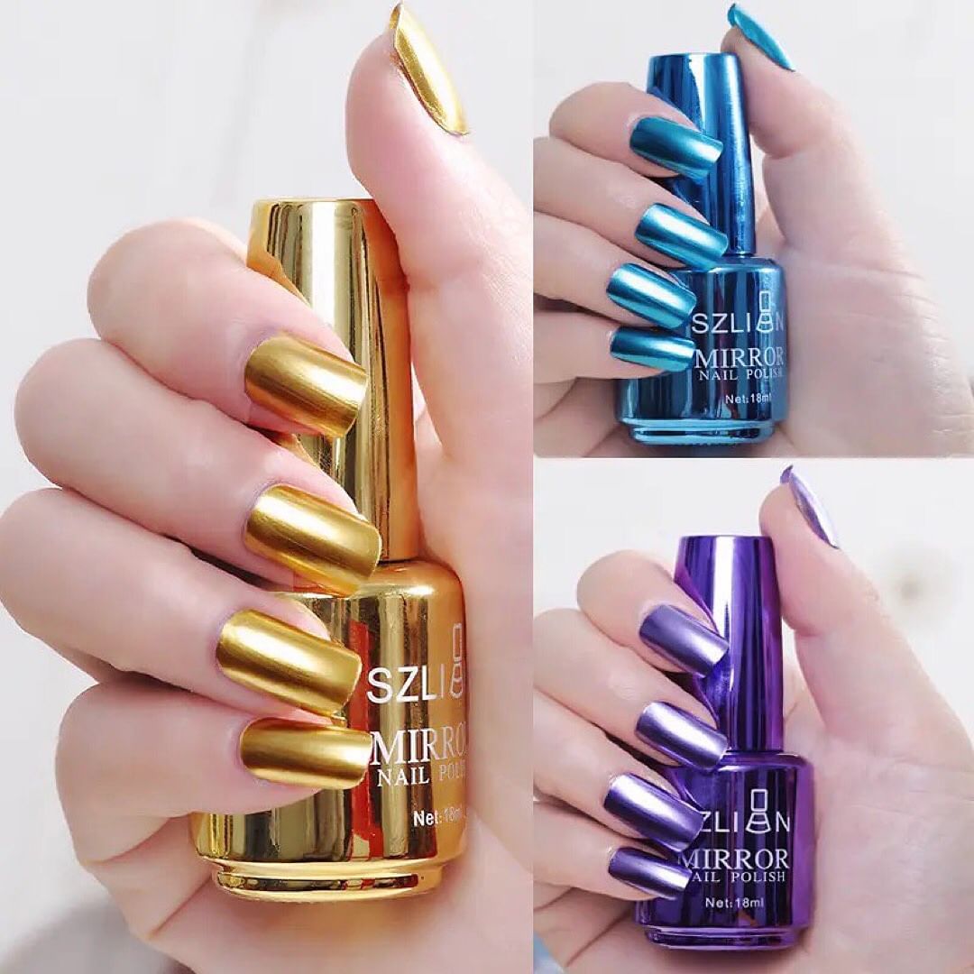 12pcs Metallic Mirror Effect Nail Polish