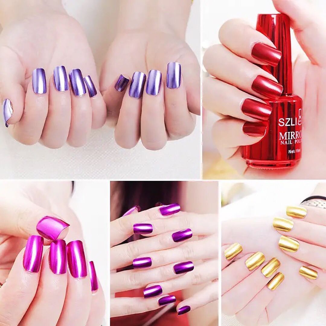 12pcs Metallic Mirror Effect Nail Polish