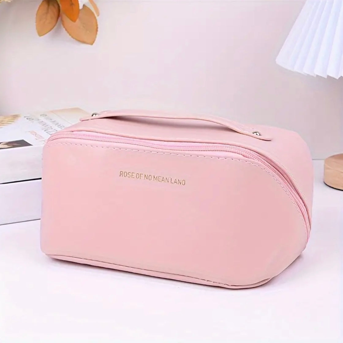 Large Capacity Travel Leather Cosmetic Pouch