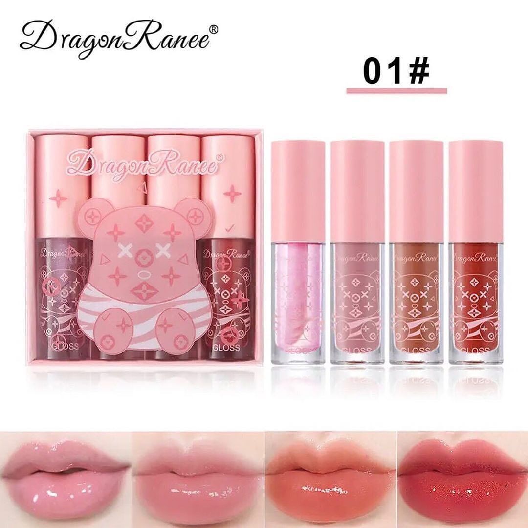 Dragon Ranee - Bear Mirror Jelly Lip Gloss Set of 4