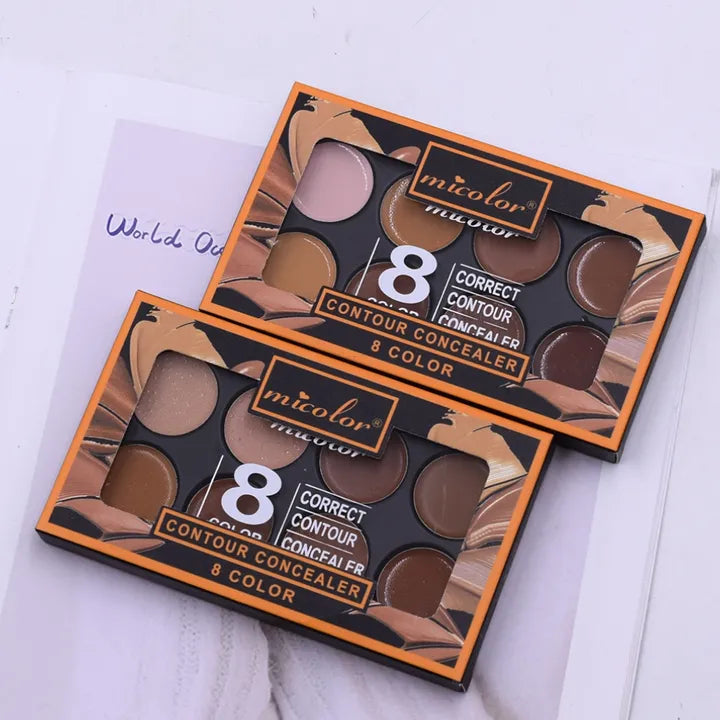8 Color Creamy Contour Palette Face Bronzer Pro Face Sculpting Matte Contour Palette
