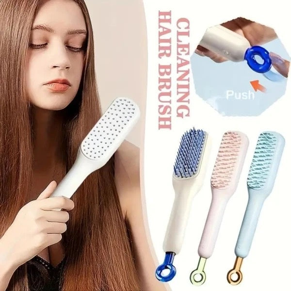 Self Cleaning Hair Brush Massage Anti-static Hair Smoothing Brush