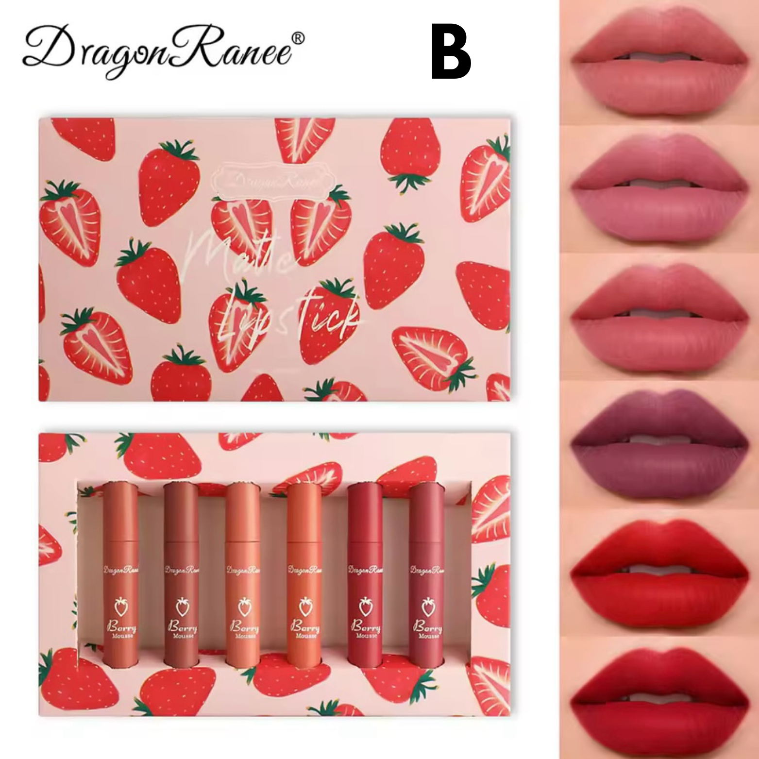 Dragon Ranee - Berry Mousse Matte Lip Gloss Set of 6