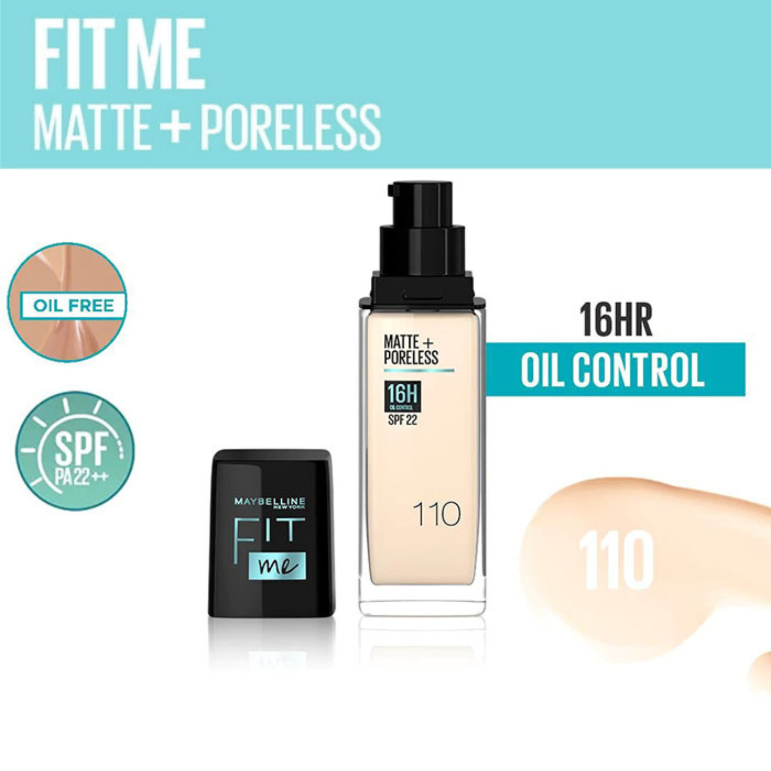 Fit Me - Matte + Poreless Glass Foundation 30ml