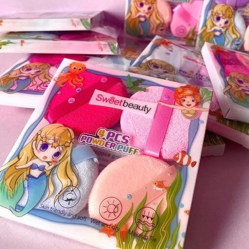 Sweet Beauty - Round Facial Powder Puff Set of 4