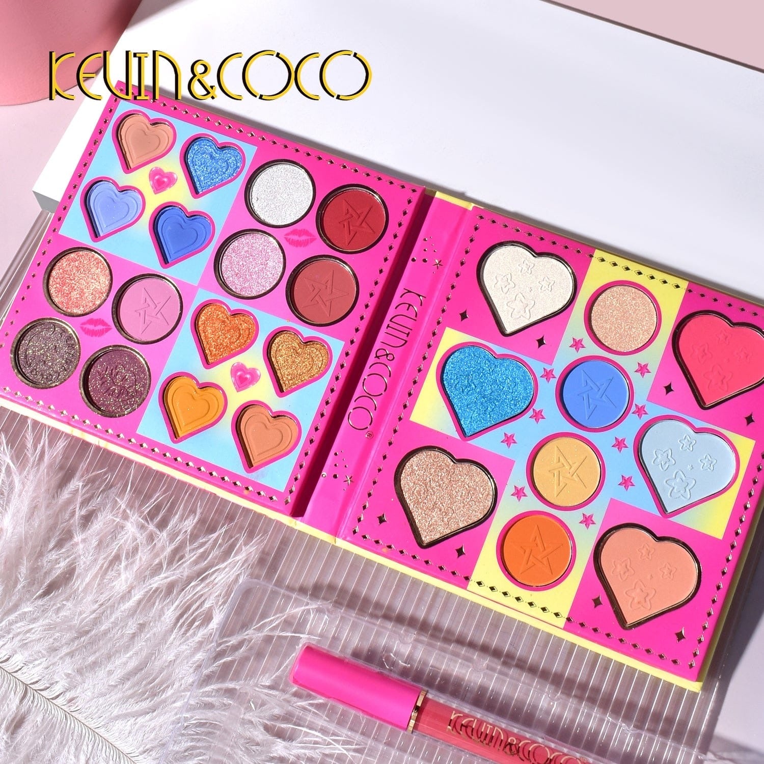 Kevin & Coco - 26 Color Barbie Matte & Shimmer Eyeshadow Palette with Lipstick & Gloss