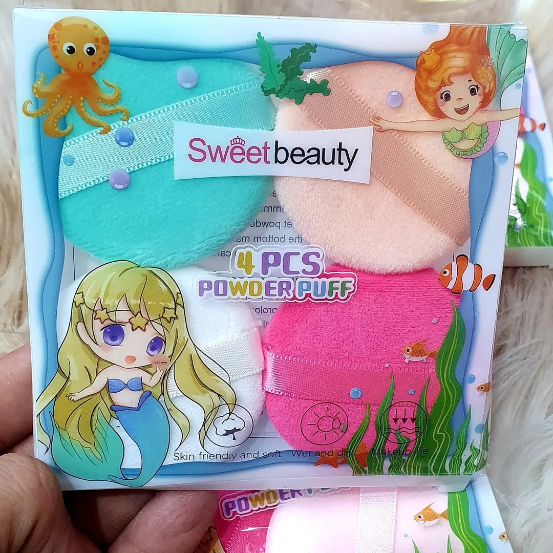Sweet Beauty - Round Facial Powder Puff Set of 4