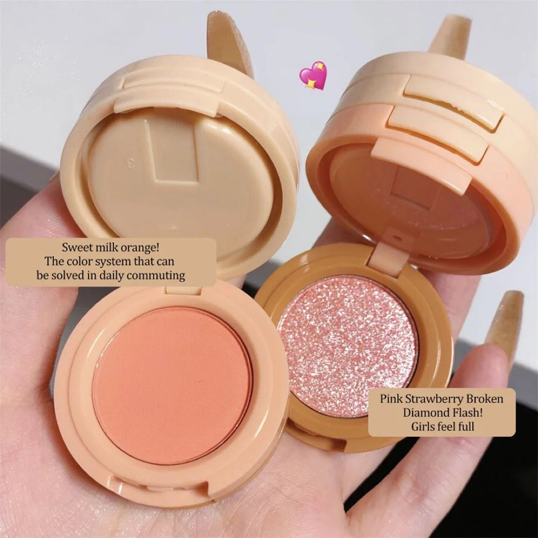 Hudamoji - 3 in 1 Mini Blush & Highlighter Kit