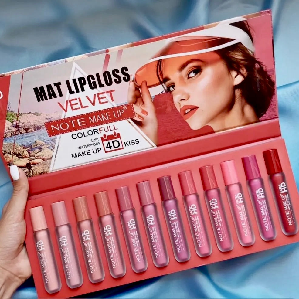 12 Color Nude Look Matte Velvet Lip Gloss