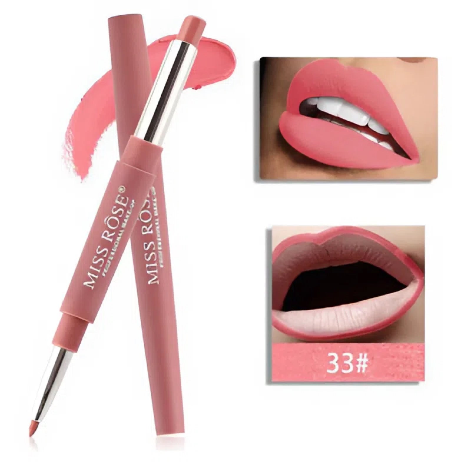 Miss Rose - 2 in 1 Nude Lipstick & Lip Liner Set of 6