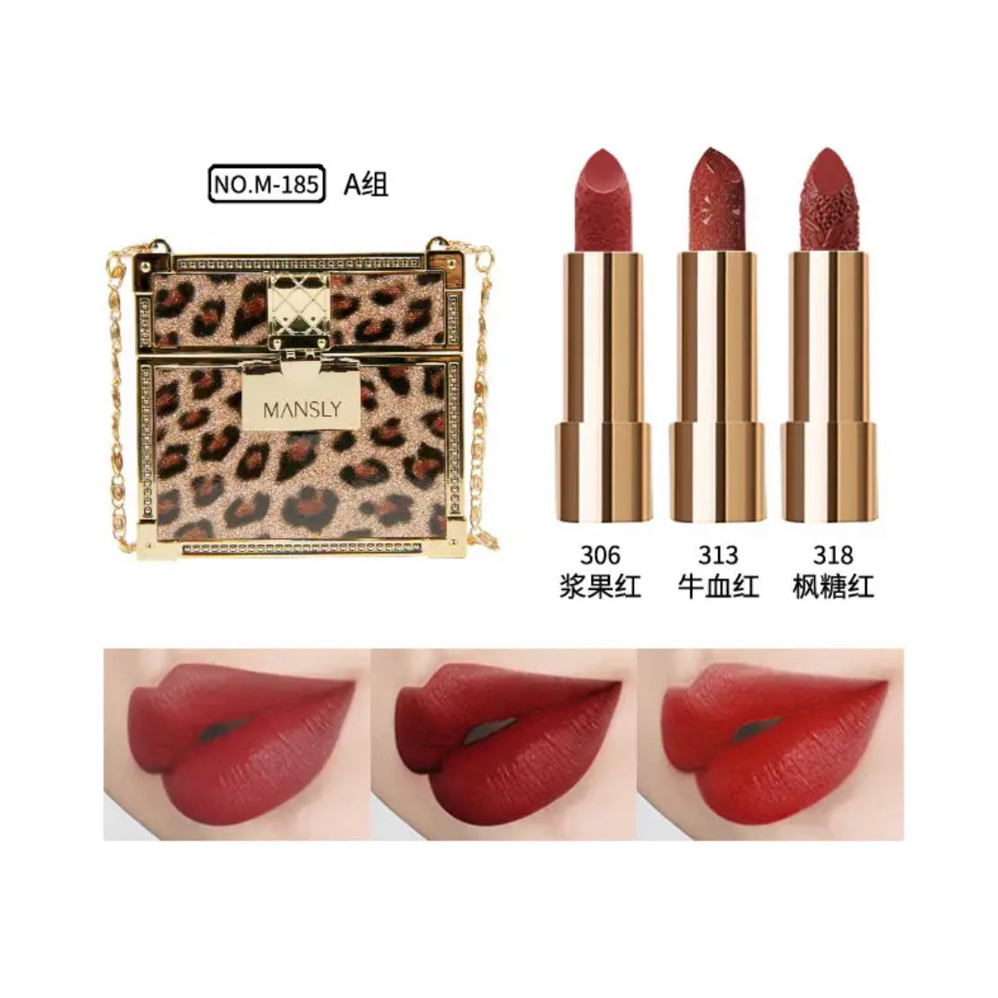 Mansly - Luxury Hand Bag Style Lipstick Set of 3