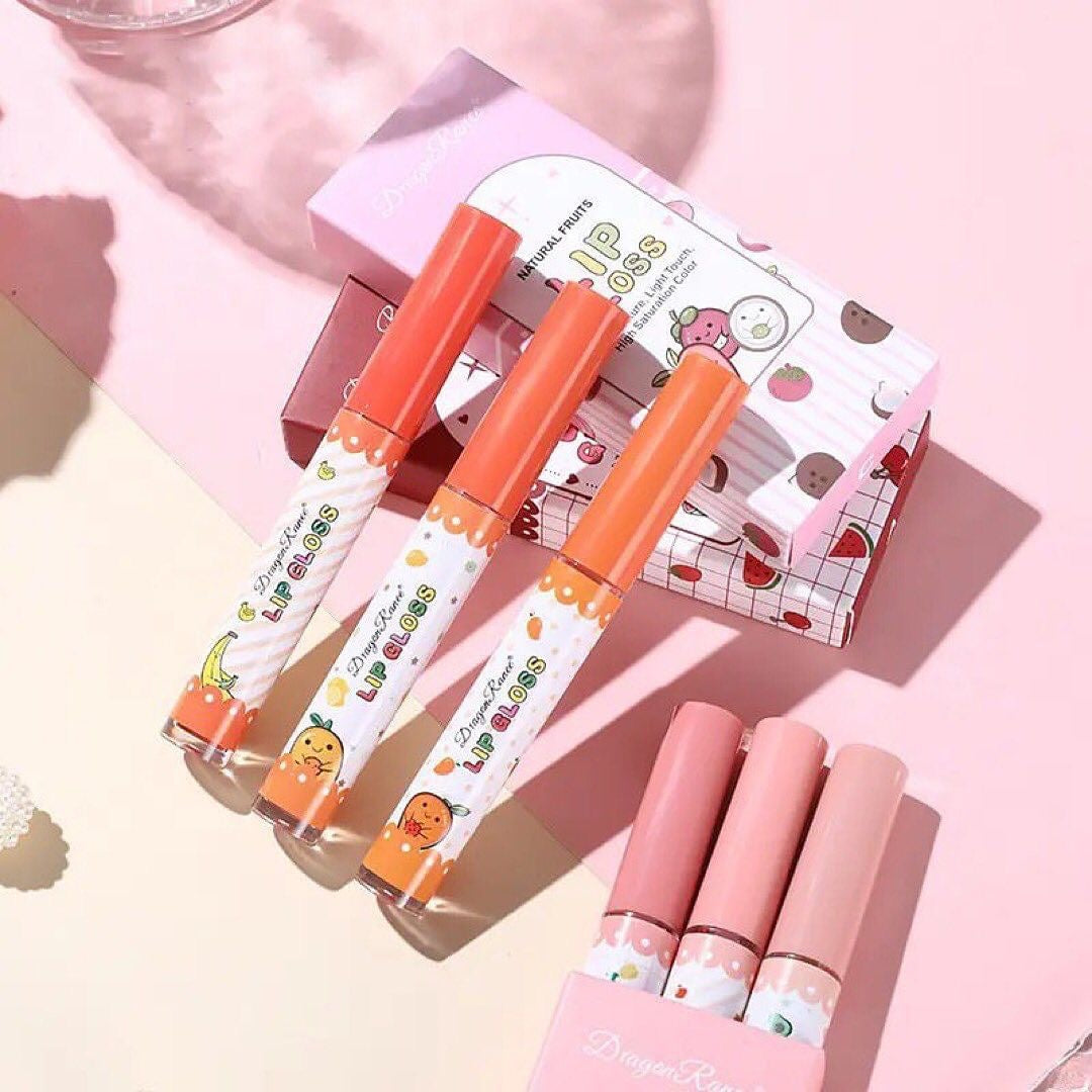 Dragon Ranee - Natural Fruits Lip Gloss Set of 3