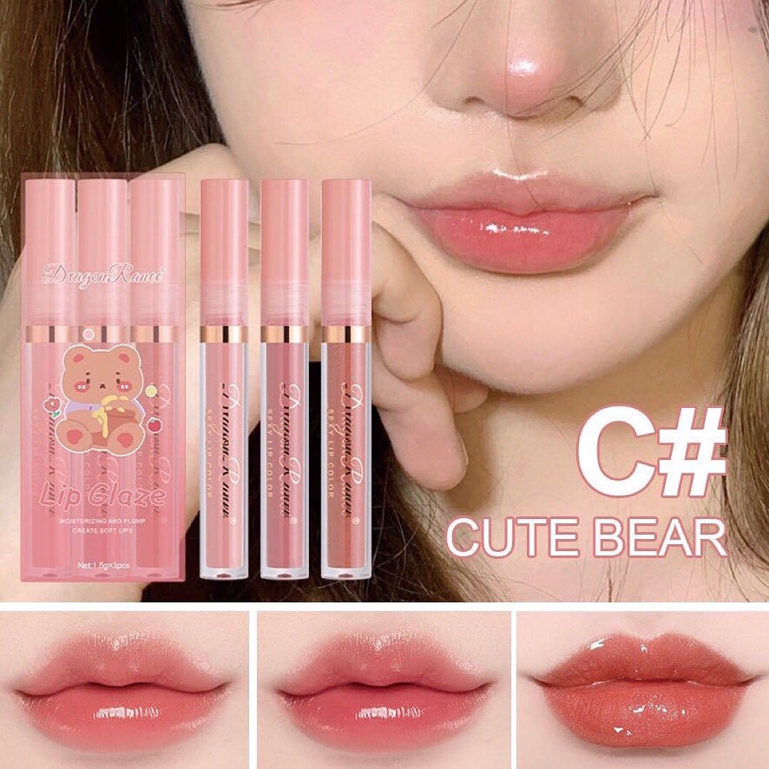 Dragon Ranee - Cartoon Mirror Lip Gloss Set of 3