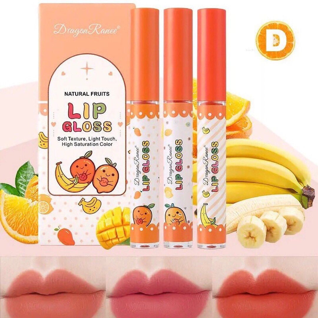Dragon Ranee - Natural Fruits Lip Gloss Set of 3