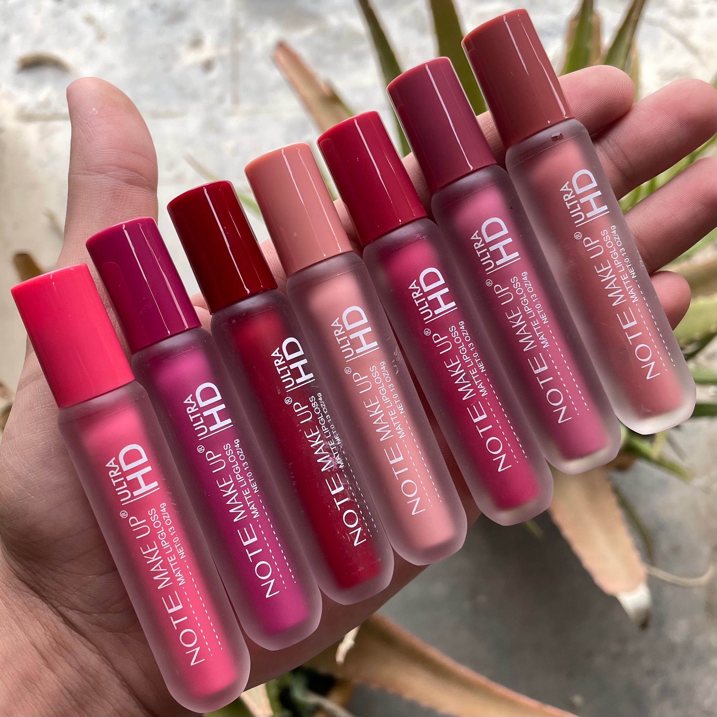 12 Color Nude Look Matte Velvet Lip Gloss Tray