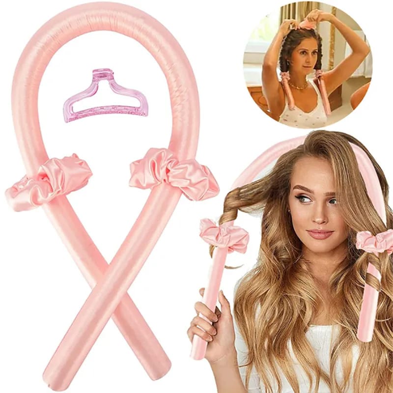 Satin Silk Heatless Hair Curler with Scrunchies