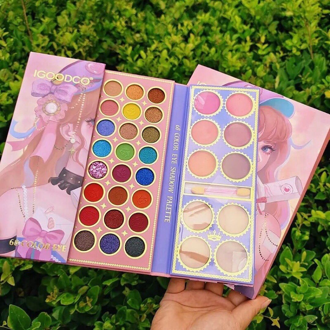 68 Colors All-in-One Makeup Palette with Puff Sticks