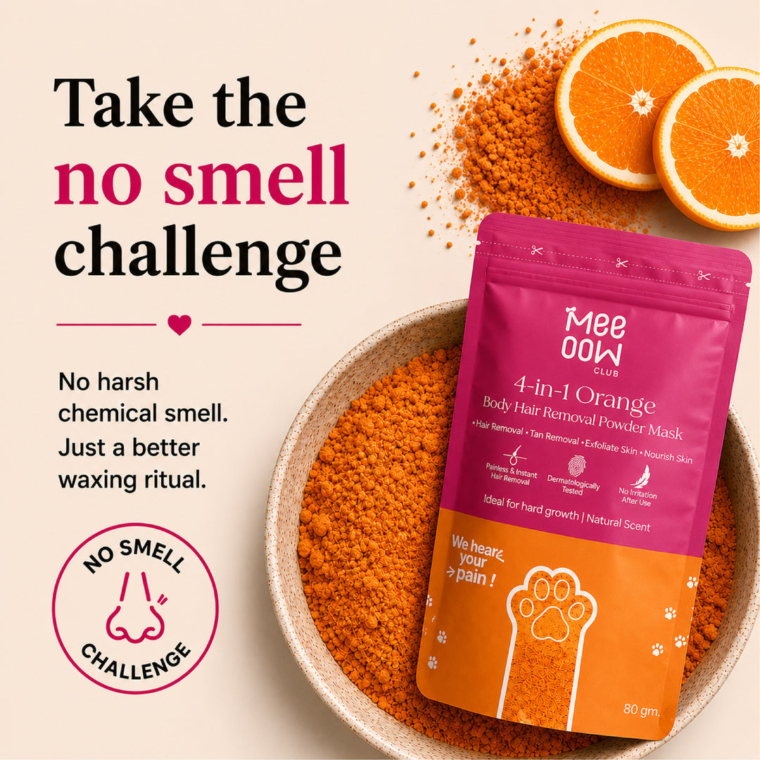 Meeoow - 4 in 1 Orange Body Hair Removal Wax Powder Mask