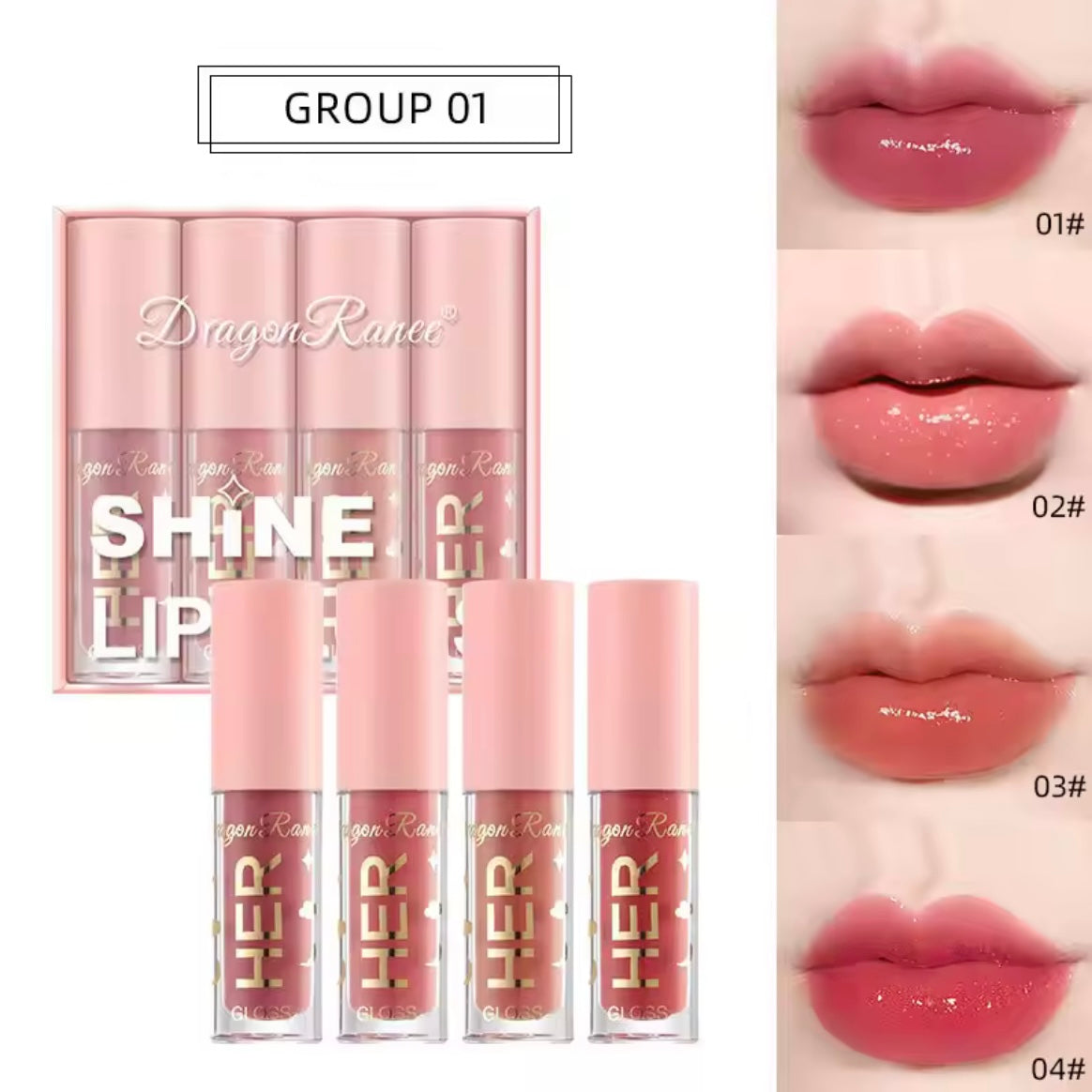 Dragon Ranee - Shine Mirror Crystal Lip Gloss Set of 6