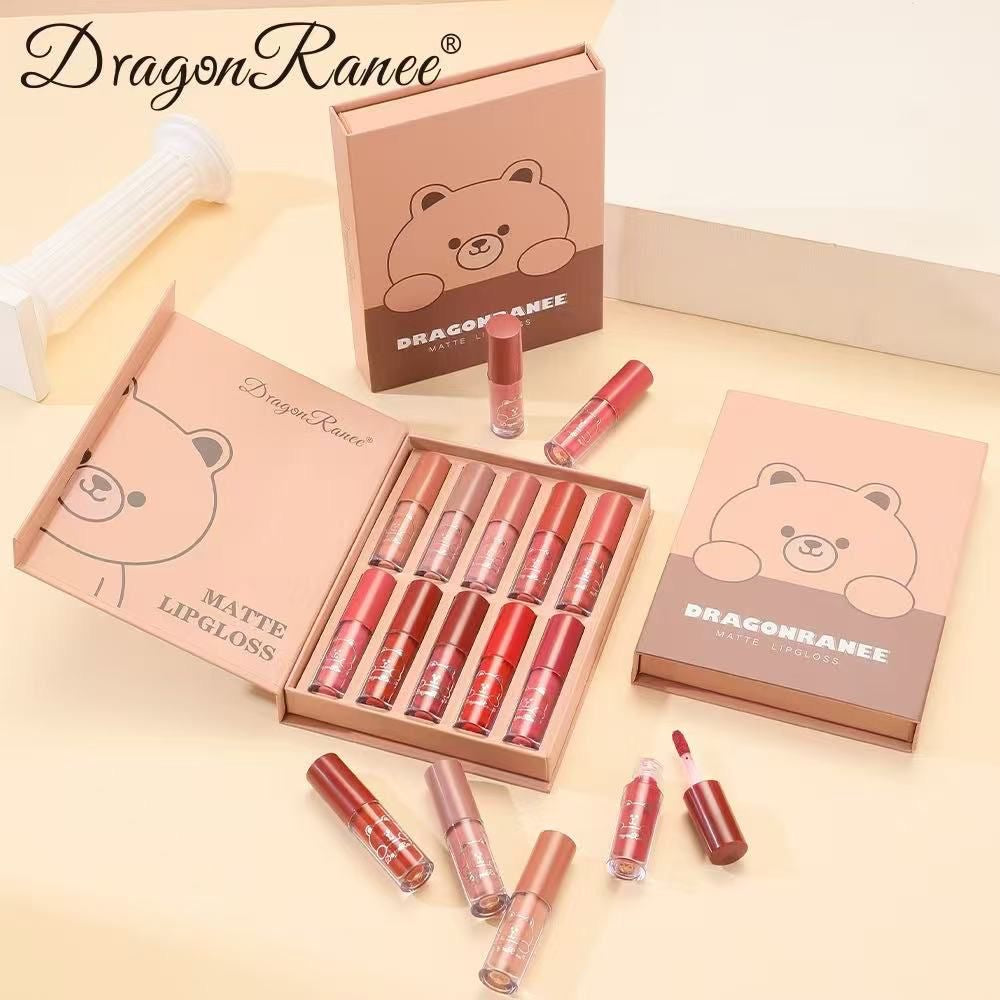 Dragon Ranee - Brown Bear Velvet Matte Lip Gloss Set of 10