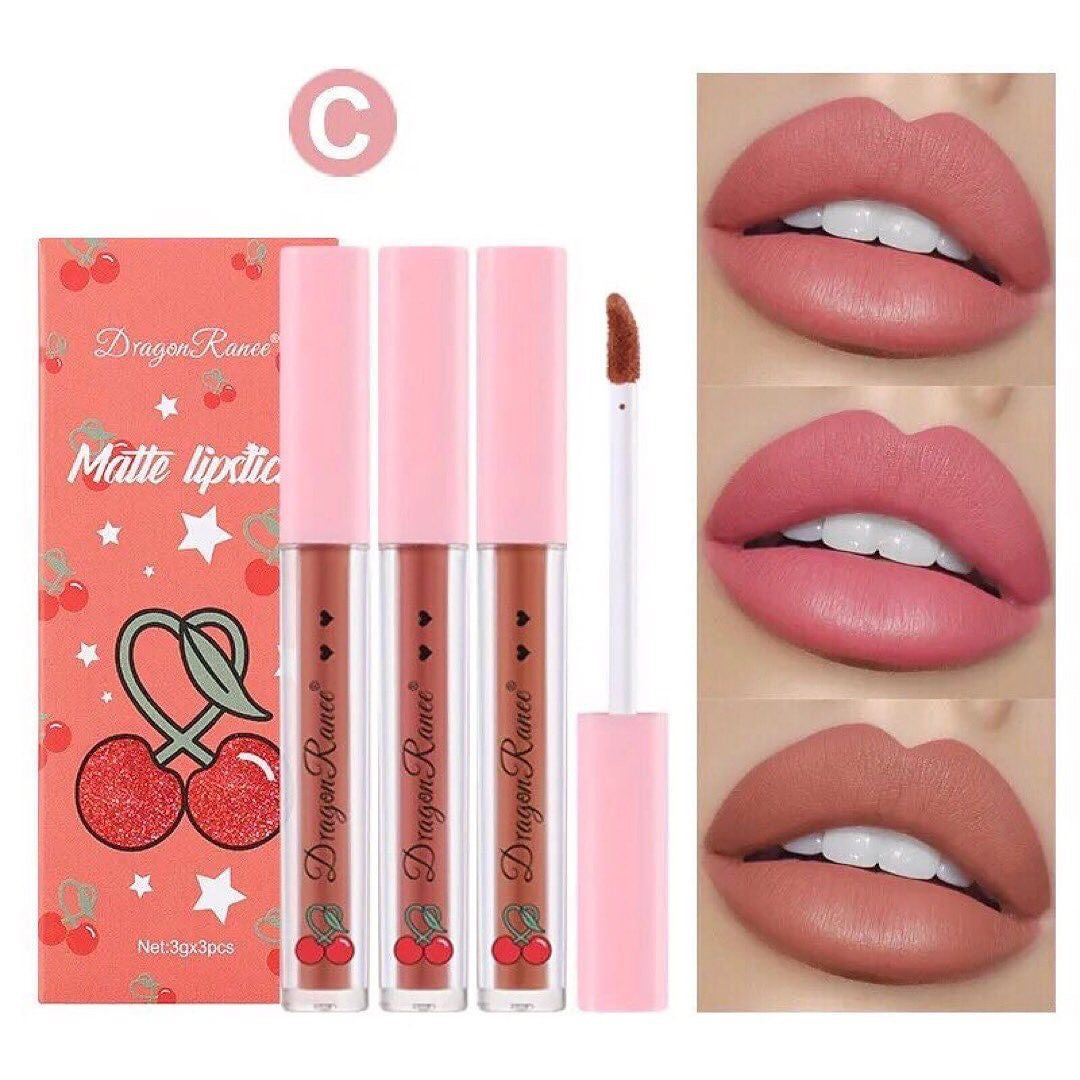 Dragon Ranee - Cherry Matte Lip Gloss Set of 3