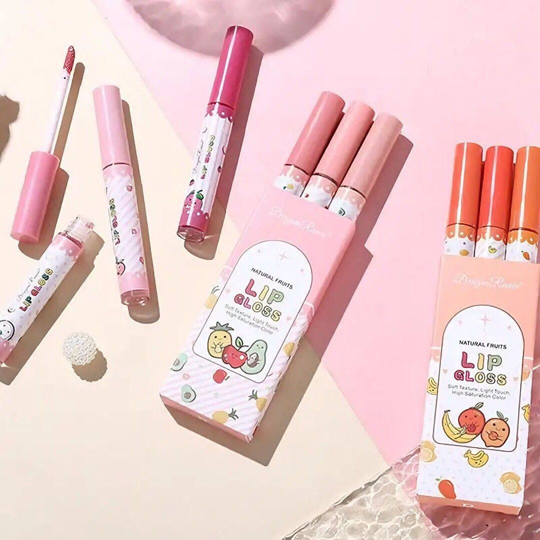 Dragon Ranee - Natural Fruits Lip Gloss Set of 3