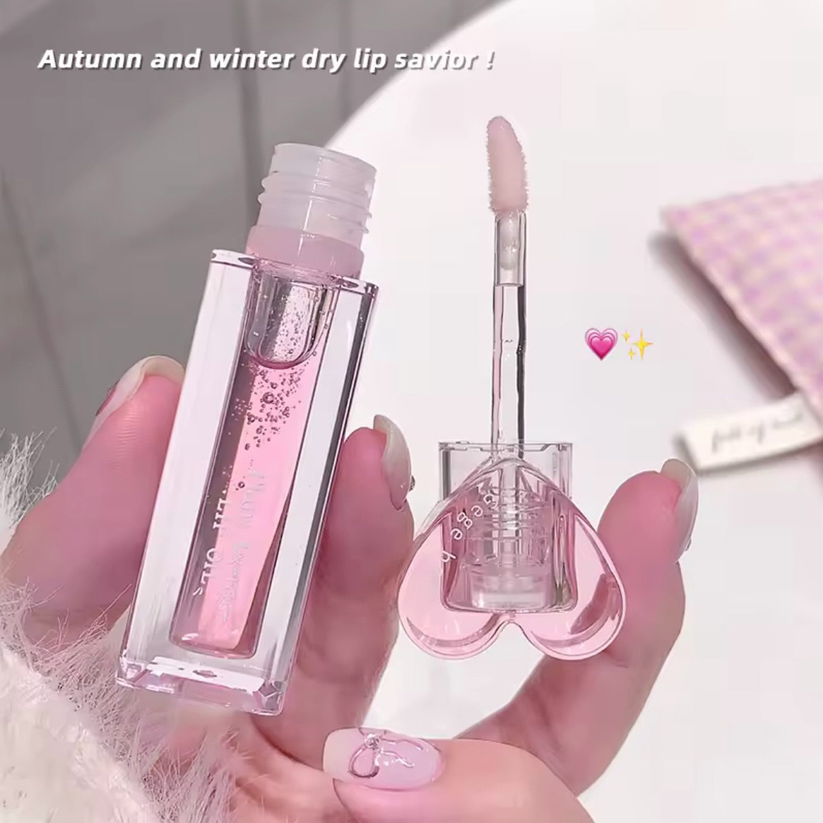 Hudamoji - 2pcs Rose & Collagen Extract Heart Lip Care Set