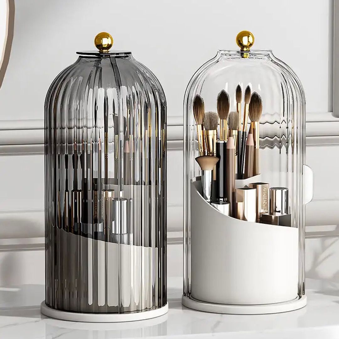 Luxury Rotating Vanity Makeup Brush Organizer