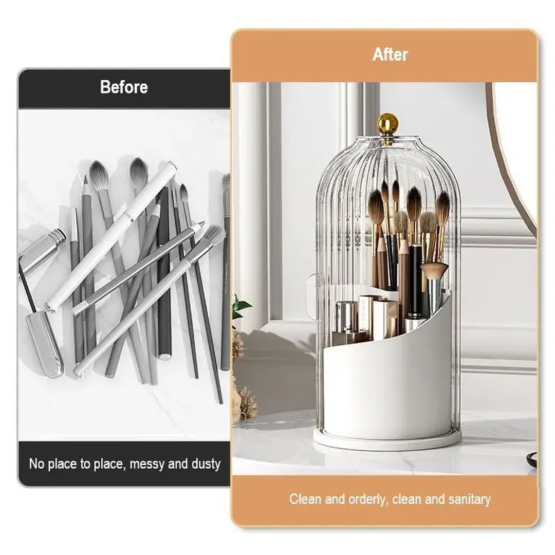 Luxury Rotating Vanity Makeup Brush Organizer