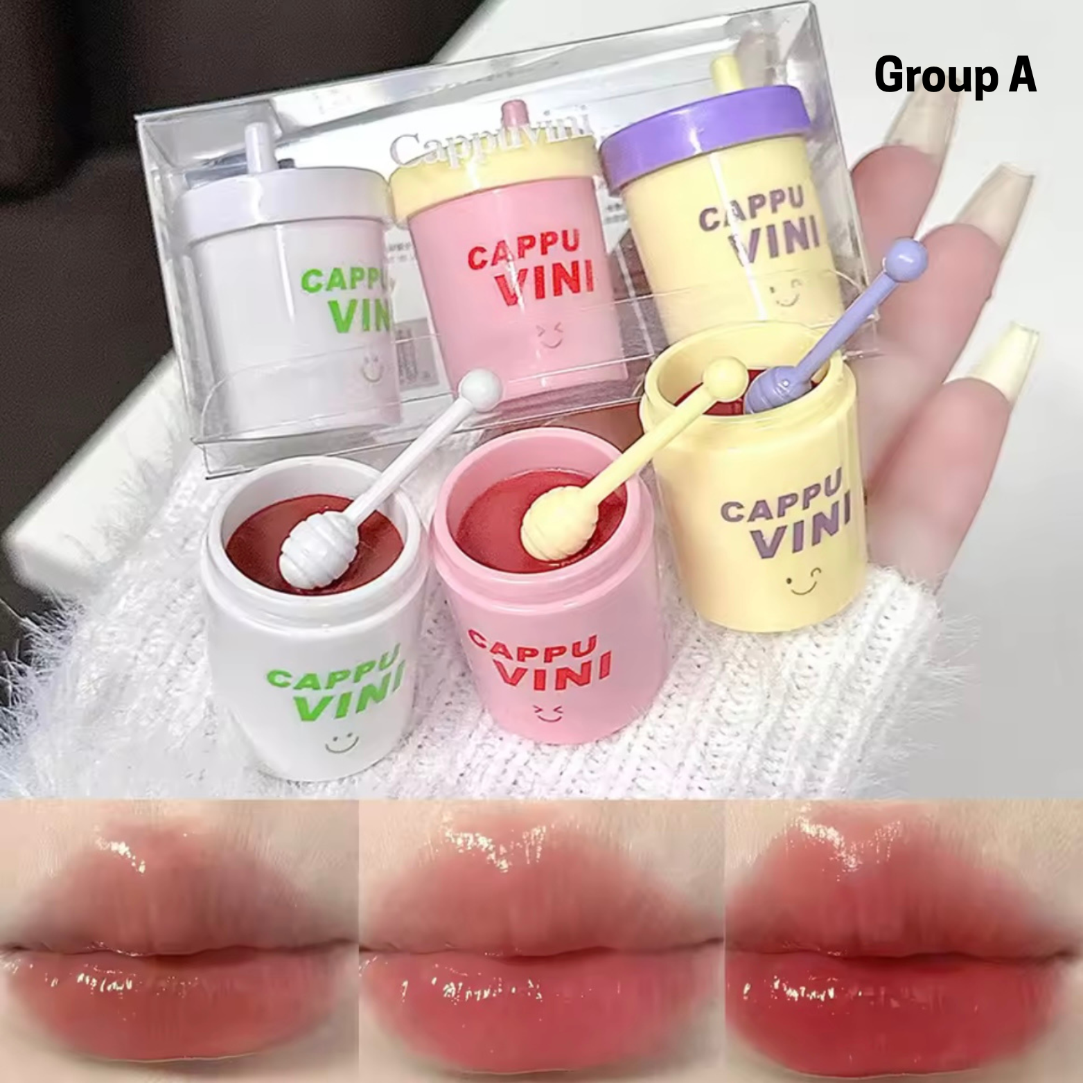 Cappuvini - Cute Straw Cup Lip Gloss Set of 3