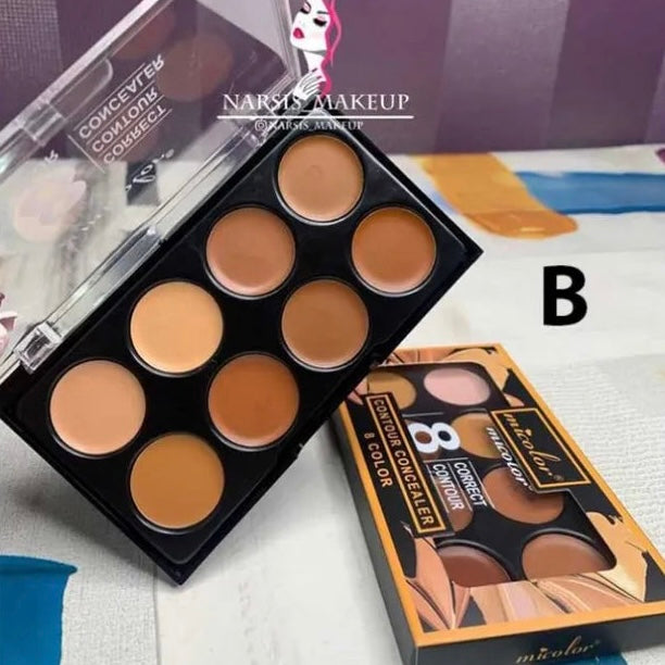 8 Color Creamy Contour Palette Face Bronzer Pro Face Sculpting Matte Contour Palette