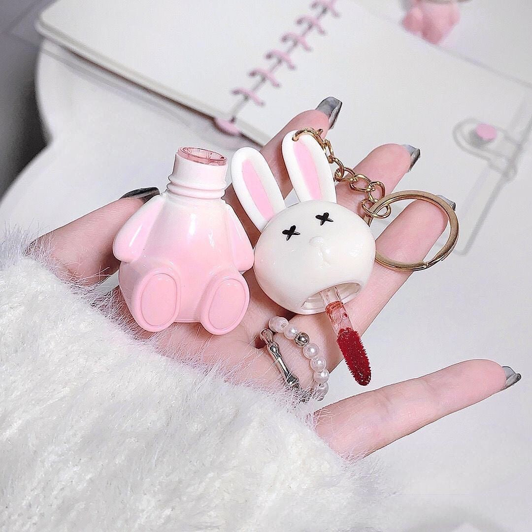 Gege Bear - Rabbit Keychain Mirror Lip Gloss Set of 6