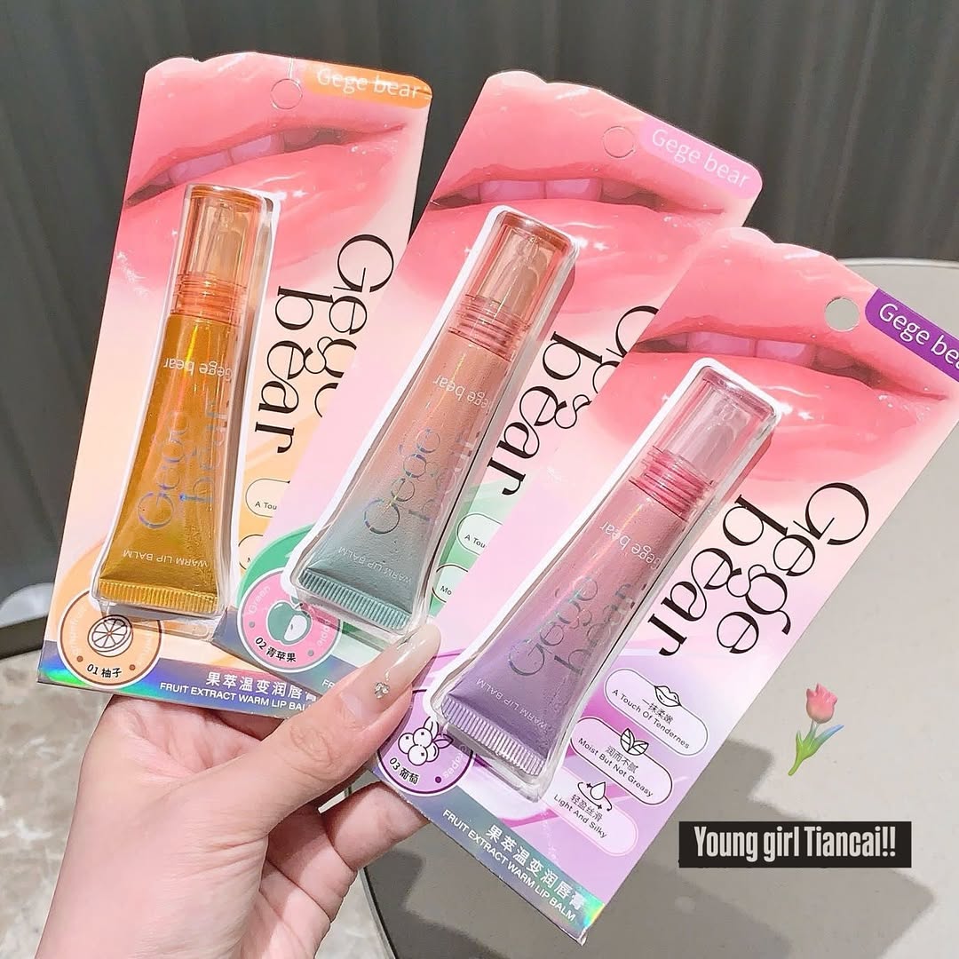Gege Bear - 3pcs Fruity Color Changing Lip Gloss