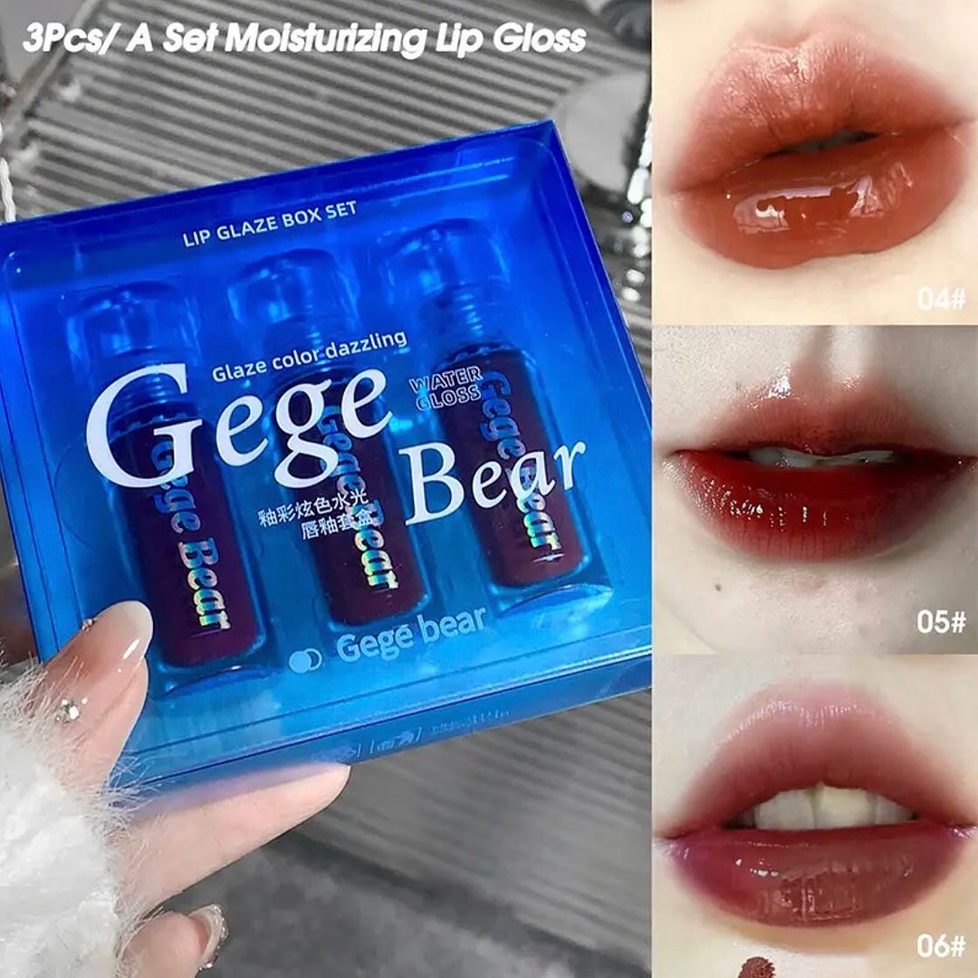 Gege Bear - 3pcs Mirror Crystal Lip Gloss