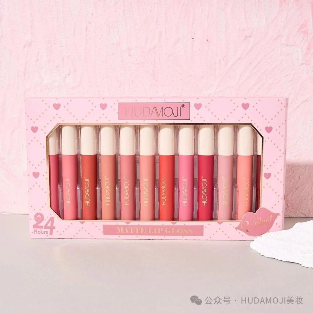 Hudamoji - 24 Hour Matte Lip Gloss Set of 12