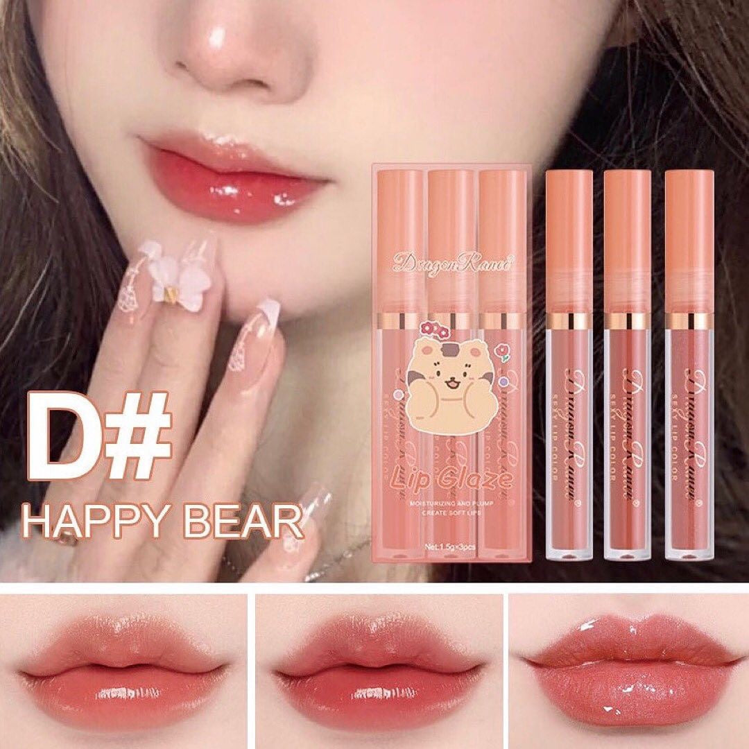 Dragon Ranee - Cartoon Mirror Lip Gloss Set of 3